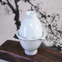 고백자 연잎조각 여행용 다기 다기잔 1인다기 녹차 보이차 다도용품