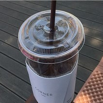 아이스컵 일회용 플라스틱컵 테이크아웃컵 14온스 92파이 PET컵+일자뚜껑 세트, 1세트, 400ml, 100개
