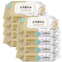 깨끗한나라 오곡물티슈 캡, 100매입, 8팩