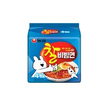 농심 찰비빔면 130g, 4개