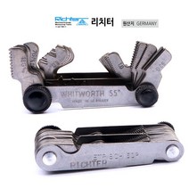 리터치 독일산 피치게이지 나사산 inch mm 겸용 볼트 너트 나사 넛트 측정, 1개