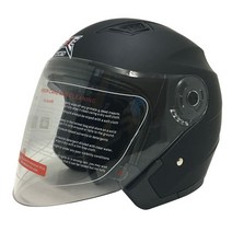 JEC A720 하프페이스 선바이저 오토바이 헬멧, 블랙무광