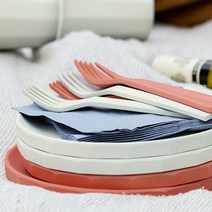 킨토 파스텔 플레이팅 플레이트 접시 중사이즈, 레드오렌지