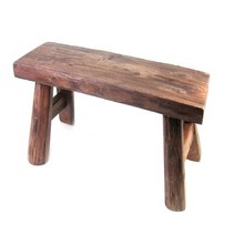 긴의자형 원목 장식대 (중) / 원목의자 나무의자 스툴 수반받침 화분받침, 나무원목