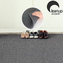 클린업 현관 쿠션 홈매트, 원톤블랙