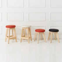 미곳간 철제 원목 아일랜드 홈바 테이블 원형 의자, 01.아일랜드 홈바의자-레드(중)