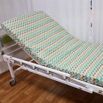 입원실용 병원침대커버 - 파스텔레인보우 블루 (싸개형)