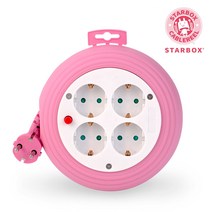 러그박스 줄감개 멀티탭 4구 핑크 1.0SQ, 3m, 1개