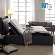 느웰 라텍스 모션베드 슈퍼싱글 (NW1502) + 천연라텍스 매트리스 포함, 그레이_기능성커버C