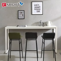 e스마트 스틸홈바테이블1800 바테이블, 아카시아:(사각다리)화이트