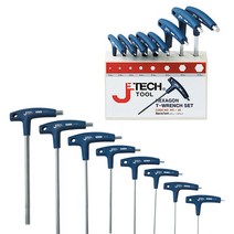 하나공구 제이테크 티 T 렌치 육각 2mm 에서 10mm 8pcs 세트 셋트 복스 공구세트, 1개, T렌치 6.0mm