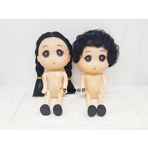 한복인형방향제/검정머리 큐티돌/뚱이인형/신발포함, 양갈래 땋은 머리