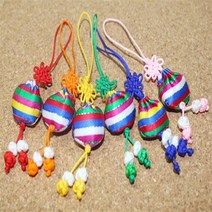 색동 복주머니 전통매듭/한복장식/예단장식/한복매듭, 노랑