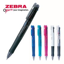 제브라 클립온 4색볼펜 4C B4A3, 블랙 B4A3-BK