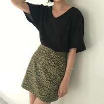 빅걸스토리 호피 레오파드 미니 스커트