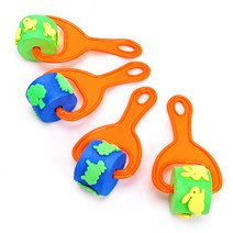 미니 EVA 롤러 4종 세트 / 키즈맘아트 유아 물감 미술 놀이 굴리기 도장 찍기 스펀지 패드 키즈 촉감 오감 발달 거품물감 스펀지롤러 모양 핑거페인트 집콕 엄마표미술 홈스쿨