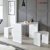 리치웰 하이그로시 멀티 식탁 테이블 800 (의자별도), 화이트