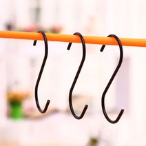 블랙 스테인레스 S자 고리 스텐 후크, 1개