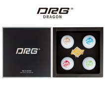 DRG 디알지 초고반발 DRAGON 골프공 4구 + 볼마커 세트, 마름모 옐로우