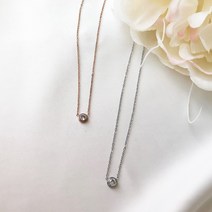 오르샵 티타늄 18K 도금 알러지No 원큐빅 목걸이