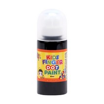 키즈 핑거 도트페인트 60ml 낱색 - 검정 / 키즈맘아트 도트물감 유아 어린이 간편한 도트 물감 미술 놀이 두어닷 물풀 한글 영어 숫자 그림 도트 페인트 집콕 엄마표미술 홈스쿨