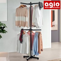 아지오퍼니처 스탠드 원목 철재 옷걸이 행거 29900원 13종, 트리플행거(블랙)