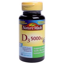 네이처메이드 비타민 D3 5000 IU 소프트젤, 90개입, 1개