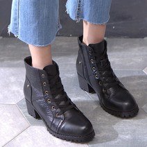 천연소가죽 5cm 옆지퍼 여성워커 여성부츠 워커힐 앵클부츠 D-s105