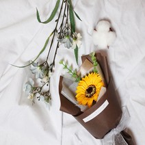 블리스테리 해바라기꽃다발 비누꽃한송이 미니꽃다발 해바라기1송이꽃다발