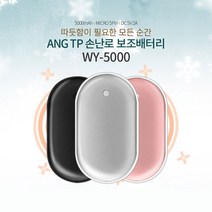 앙티피 대용량 손난로 보조배터리 양면발열, 실버