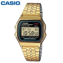 정품 카시오 CASIO 남녀공용 A159WGEA-1D 커플 메탈 전자시계 빈티지 복고풍 금장 시계