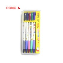 동아 미피 고무그립 유성 5색세트 볼펜 0.38mm