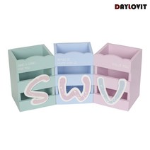 데이러빗 스퀘어 원목 펜꽂이 연필꽂이, 민트