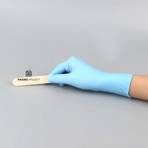 왁싱프로젝트 왁싱전용 니트릴 장갑 100매 위생장갑 왁싱재료 왁싱용품, L