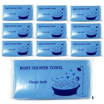 일회용 샤워타올 휴대용 세면도구 거품샤워 개별포장 여행용 10개, 파랑, 1개