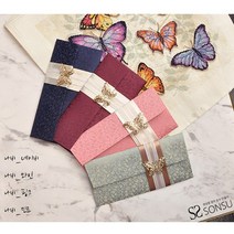 SONSU 현금예단 선물 봉투/ 축의금 봉투/ 나비금장, 핑크, 1개