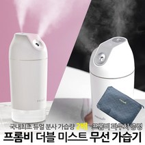 프롬비 정품 더블미스트 무선가습기+사은품, 더블미스트 가습기 그레이+사은품
