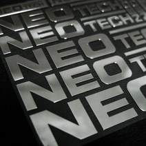 NEOTECH 금속 쇼바로고 튜닝 스티커, A사이즈 실버