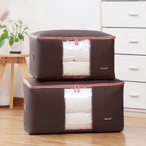 모든집 튼튼한 옥스퍼드 600D 이불 옷 수납 정리함 투명리빙박스, 브라운XL, 1개