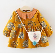 행복한초록 겨울 들꽃가방 원피스(가방포함)