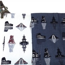 [원단쟁이] 옥스포드 세계의 건축물 2종 E32, 청그레이