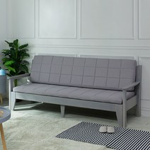 [20조한정 추가즉시할인] 에보니아 프렌치 확장형 3인용 원목 소파베드 A형 (매트포함) 쇼파베드, 프레임(그레이)_매트(그레이)