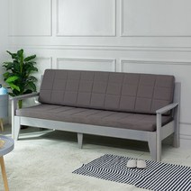 [20조한정 추가즉시할인] 에보니아 프렌치 확장형 3인용 원목 소파베드 A형 (매트포함) 쇼파베드, 프레임(그레이)_매트(브라운)