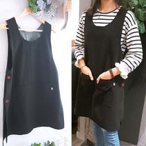 더앤 빅포켓 블랙린넨 앞치마, 99사이즈
