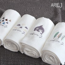 아리제이 프리미엄 밤부100% 유아 목욕타올 2장세트 유아목욕타월, 구름, 범고래, 1세트