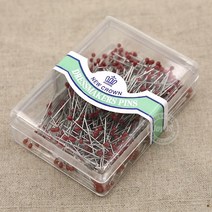 조이십자수 NEW CROWN 시침핀 실크핀 진주핀, 크라운 일반형 시침핀(레드), 1세트
