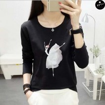 용순언니 발레나 여성용 프린팅 긴팔티셔츠