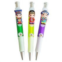 한국전통캐릭터 칼라믹스 볼펜셋(3개묶음) 전통기념품 공예품 외국인선물 외국학생들선물 외국 유학생 홈스테이선물 Korean souvenir, 1세트