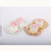 ms소품세상 미니 메탈 쟁반 트레이 3169, 골드(3169g)