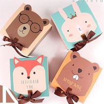 10장1세트 미니 선물박스 선물상자 선물포장 답례품 어린이집 어린이날선, 동물친구들 선물박스(랜덤발송), 10장